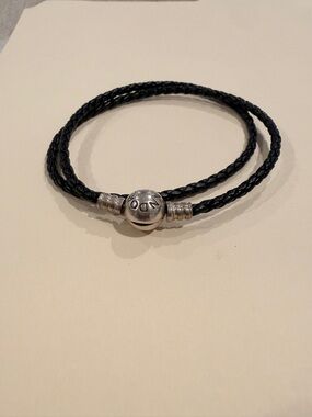 Pandora Black Leather Double Wrap Bracelet